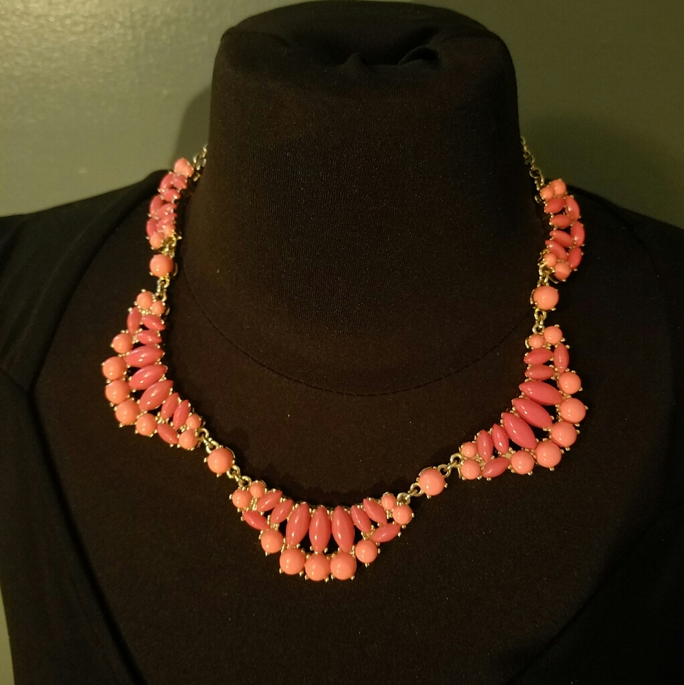 J. Crew Pink Beaded Statement Necklace